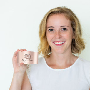 Makeup Artist Kiss Lips Roos Roze schoonheidsopera Visitekaartje