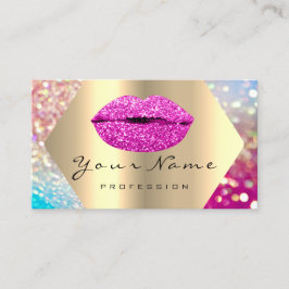 Makeup Artist Kiss LIPS Roze LUX Holographic Visitekaartje