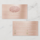 Makeup Artist Kiss Roos Gold Glitter Pink Visitekaartje (Voorkant / Achterkant)