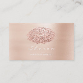 Makeup Artist Kiss Roos Gold Glitter Pink Visitekaartje