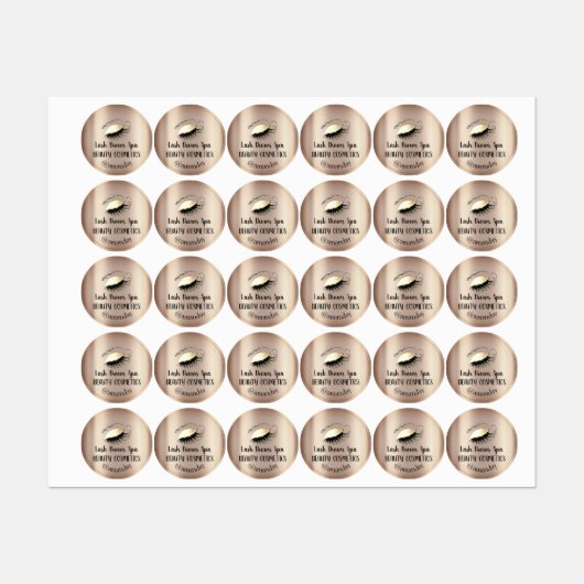 Makeup Artist Lash Brows Custom Logo Golg Labels (Vel)