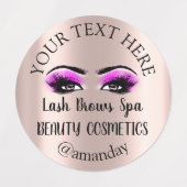 Makeup Artist Lash Brows Pink Eyes Roos Labels (Design 2)