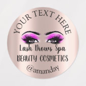 Makeup Artist Lash Brows Pink Eyes Roos Labels (Design 1)