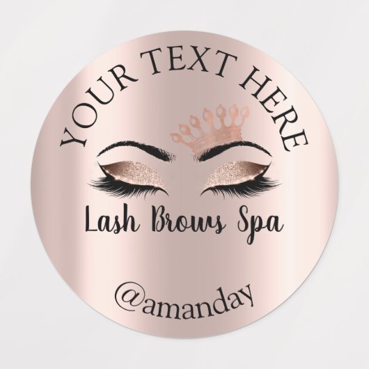 Makeup Artist Lash Brows Princess Eyes Labels (Design 2)