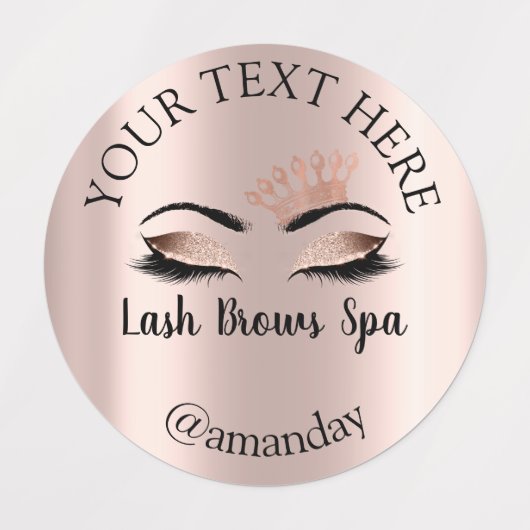 Makeup Artist Lash Brows Princess Eyes Labels (Design 1)
