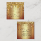 Makeup Artist Lash druist MUA Lux Warm Gold in Vierkante Visitekaartje (Voorkant / Achterkant)