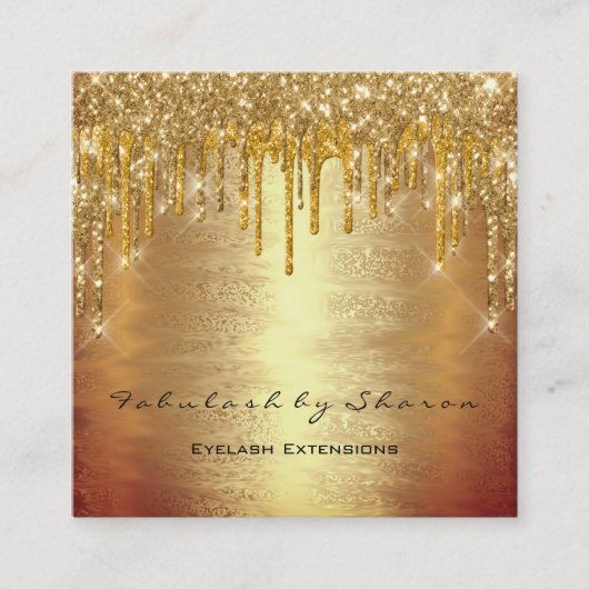 Makeup Artist Lash druist MUA Lux Warm Gold in Vierkante Visitekaartje (Voorkant)