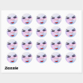 Makeup Artist Lash Extension Beauty Shop Violet Ronde Sticker (Vel)