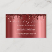 Makeup Artist Lash Extension Glitter Drift Burgund Visitekaartje (Achterkant)