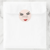 Makeup Artist Lash Extension Lips Roos Blush Ronde Sticker (Tas)