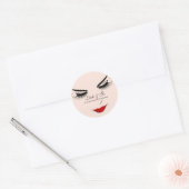 Makeup Artist Lash Extension Lips Roos Blush Ronde Sticker (Envelop)