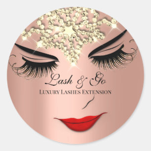 Makeup Artist Lash Extension Lips Roos Diamond Ronde Sticker