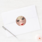 Makeup Artist Lash Extension Lips Roos Diamond Ronde Sticker (Envelop)