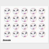 Makeup Artist Lash Extension Red Lips Holograaf Ronde Sticker (Vel)