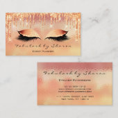 Makeup Artist Lash Eye Glitter Drijft koraal metaa Visitekaartje (Voorkant / Achterkant)
