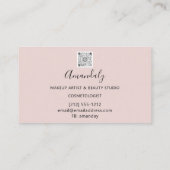 Makeup Artist Lash Friseur Logo QR CODE FrameRose Visitekaartje (Achterkant)