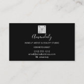 Makeup Artist Lash Friseur Logo QR CODE Grey Black Visitekaartje (Achterkant)