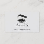 Makeup Artist Lash Friseur Logo QR CODE Grey Black Visitekaartje (Voorkant)