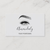 Makeup Artist Lash Friseur Logo QR CODE Grey Visitekaartje (Voorkant)