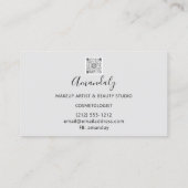 Makeup Artist Lash Friseur Logo QR CODE Lijst Visitekaartje (Achterkant)