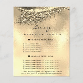 Makeup Artist Lash Glam 2 pagina's Prijslijst Goud Flyer