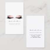 Makeup Artist Lash Glitter Pastel Roze oog Visitekaartje (Voorkant / Achterkant)