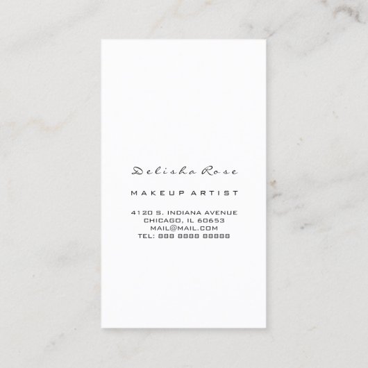 Makeup Artist Lash Glitter Pastel Roze oog Visitekaartje (Achterkant)