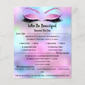Makeup Artist Lash Glitter Price List Fuchsia Flyer (Voorkant)