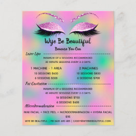 Makeup Artist Lash Glitter Price List Hairdresser Flyer