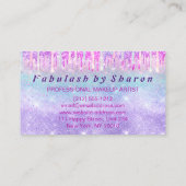 Makeup Artist Lash Holograaf Unicorn Roze Schaar Visitekaartje (Achterkant)