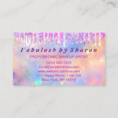 Makeup Artist Lash HolografH Roze Schaar Visitekaartje (Achterkant)