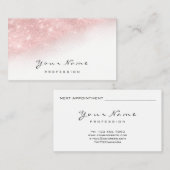 Makeup Artist Lash Roze Glitter White Afsprakenkaartje (Voorkant / Achterkant)