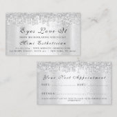 Makeup Artist Lash Silver Drift SPA Hairdresser Afsprakenkaartje (Voorkant / Achterkant)