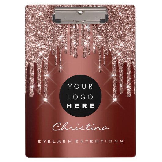 Makeup Artist Lash Spark Event Planner Roos Logo Klembord (Voorkant)