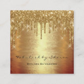 Makeup Artist Lash stuurt MUA Warm Gold Spark Vierkante Visitekaartje (Voorkant)