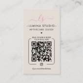 Makeup Artist Lash Tech Pink Sand Aftercare Visitekaartje (Voorkant)