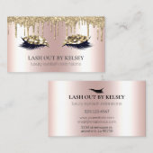 Makeup Artist Lashes 14k Gold Glitter Lids + Drips Visitekaartje (Voorkant / Achterkant)
