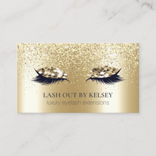Makeup Artist Lashes 14k Gold Ombre Glitter Dust Visitekaartje (Voorkant)