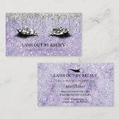Makeup Artist Lashes Amethyst Marble Glitter Drive Visitekaartje (Voorkant / Achterkant)