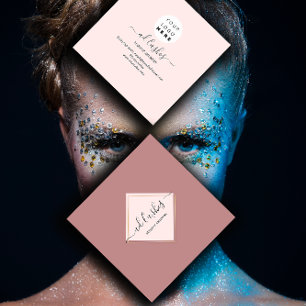 Makeup Artist Lashes Beauty Beautique Logo Roos Vierkante Visitekaartje
