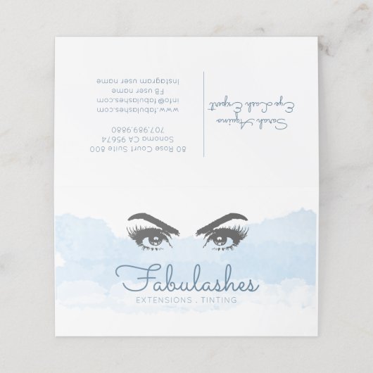 Makeup Artist Lashes Brows Loyalty Kaart (Buitenkant ongevouwen)