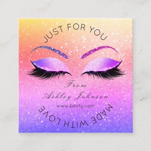 Makeup Artist Lashes Buagie Dall Classy Vierkante Visitekaartje (Voorkant)