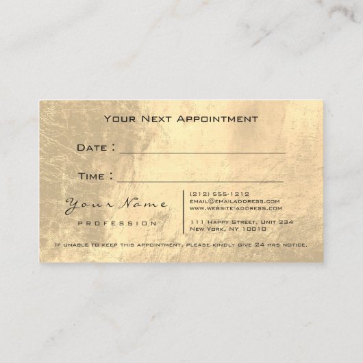 Makeup Artist Lashes Extension Appointment Card Afsprakenkaartje (Achterkant)