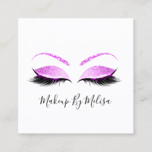 Makeup Artist Lashes Extension Blush Pink Fuchsia Vierkante Visitekaartje