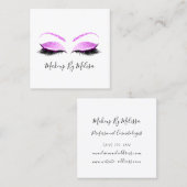 Makeup Artist Lashes Extension Blush Pink Fuchsia Vierkante Visitekaartje (Voorkant / Achterkant)