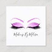 Makeup Artist Lashes Extension Blush Pink Fuchsia Vierkante Visitekaartje (Voorkant)