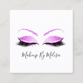 Makeup Artist Lashes Extension Blush Pink Fuchsia Vierkante Visitekaartje