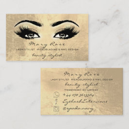 Makeup Artist Lashes Extension Gold Esthetician Visitekaartje
