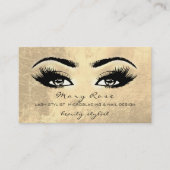 Makeup Artist Lashes Extension Gold Esthetician Visitekaartje (Voorkant)