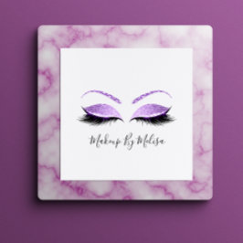 Makeup Artist Lashes Extension Paars Violet Vierkante Visitekaartje